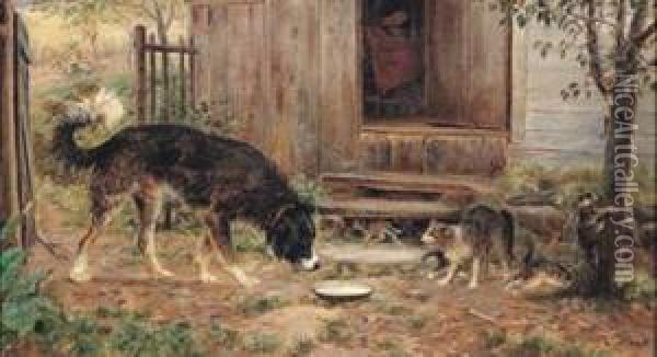 Old Enemies Oil Painting - Edward Lamson Henry