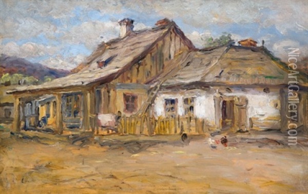 View Of Zboro Oil Painting - Lajos Bruck
