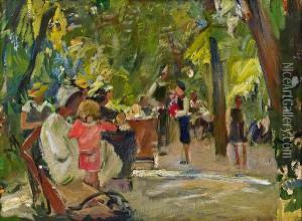 Im Park Oil Painting - August Rieger