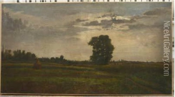 Paysage A Auvers Oil Painting - Charles Francois Daubigny