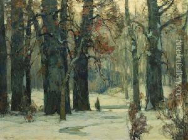 Winter Woodland Oil Painting - John Fabian Carlson
