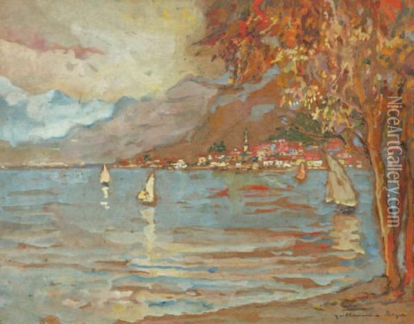 Voiliers Sur La Lac Oil Painting - Roger Guillaume