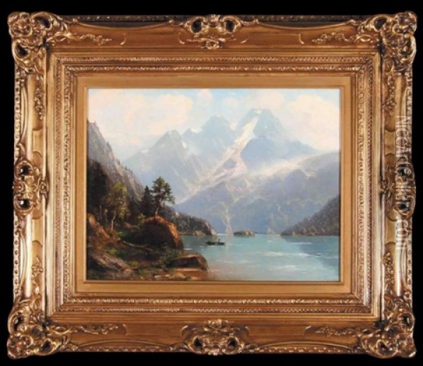 Pejzaz Z Jeziorem Oil Painting - Karl Schultze
