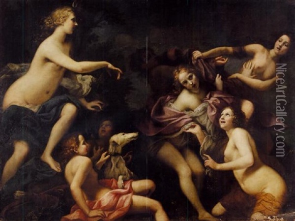 Diana And Callisto Oil Painting - Baldassare Franceschini