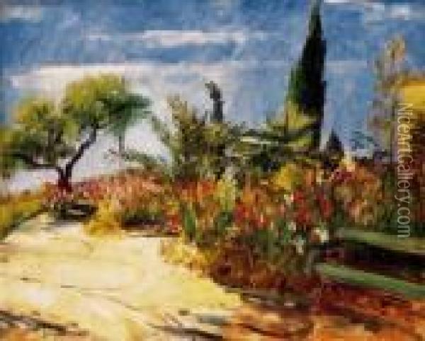 Mediteanen Park Oil Painting - Andor Basch