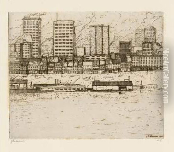 Ten Etchings From Pittsburgh. 1905 Oil Painting - Jean Emile Laboureur