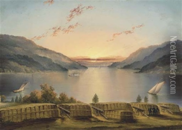 Hudson River From West Point Oil Painting - James Edward Buttersworth