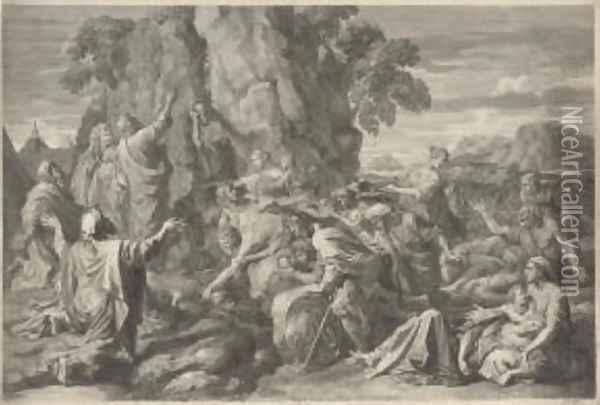 Moses Striking the Rock, by Claudia Stella Oil Painting - Nicolas Poussin