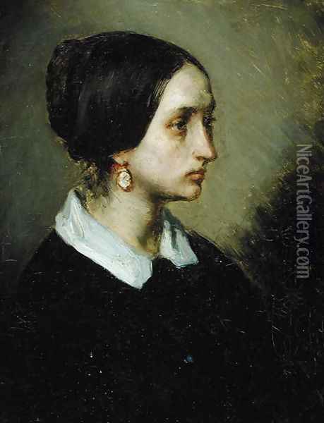 Portrait of Madame Ono, 1844 Oil Painting - Jean-Francois Millet