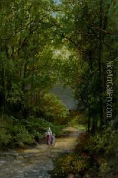 Forest Scene Oil Painting - Samuel Lawson Booth