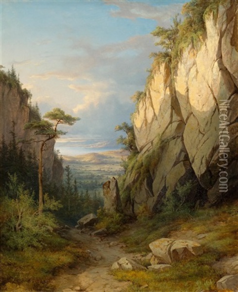 Landscape In The Bernese Alps Oil Painting - Franck Jean Henri Marie Prevost-Ritter