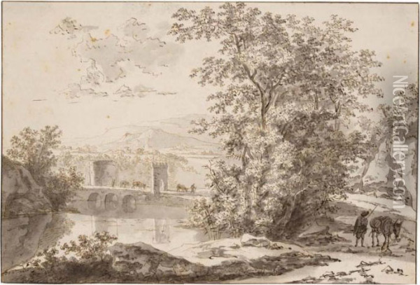 View Of Tivoli, With The Ponte Lucano And The Tomb Of The Plautii Oil Painting - Jan Both