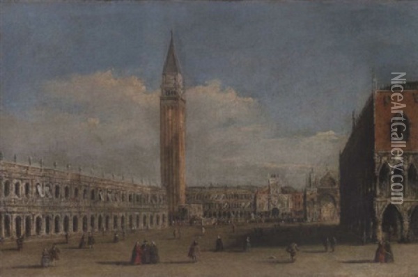 The Piazetta, Venice, Looking Towards St. Mark's Square Oil Painting - Giacomo Guardi