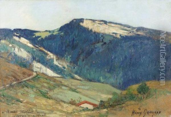 Landschaft Im Jura. Oil Painting - Henry Grosjean