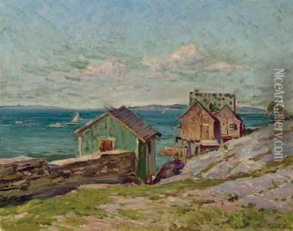 Houses On The Cove Oil Painting - Constantin Alexandr. Westchiloff