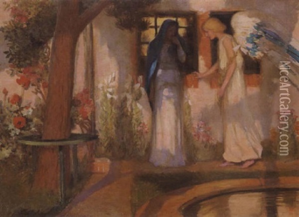 The Annunciation Oil Painting - Rupert Bunny