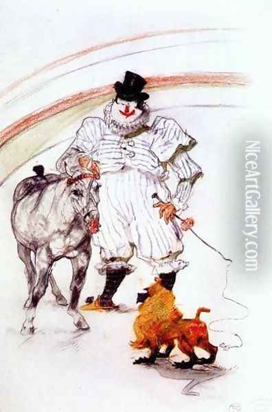 At The Circus Horse And Monkey Dressage Oil Painting - Henri De Toulouse-Lautrec