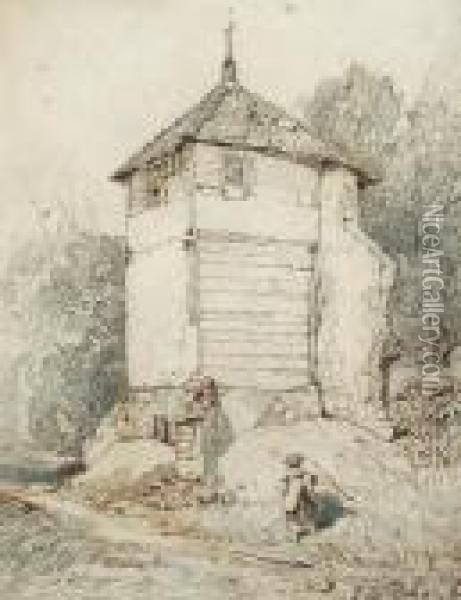 Kirkby Bedon Tower, Norfolk Oil Painting - John Sell Cotman