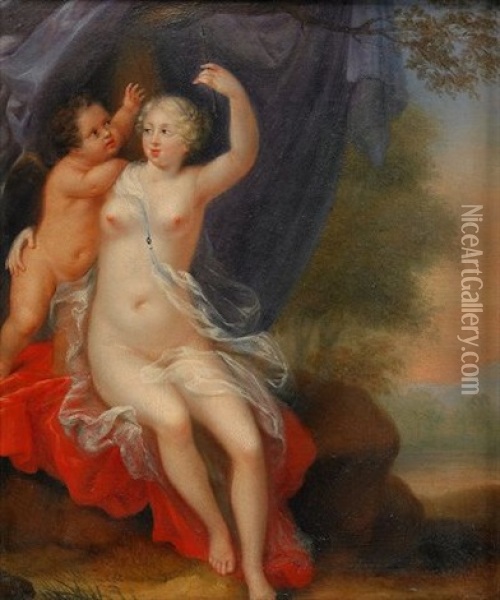 Venus Och Amor Oil Painting - Andreas von (Norvagus) Behn