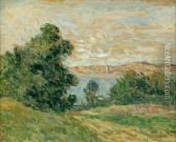 View Down To The Water Oil Painting - Maximilien Luce