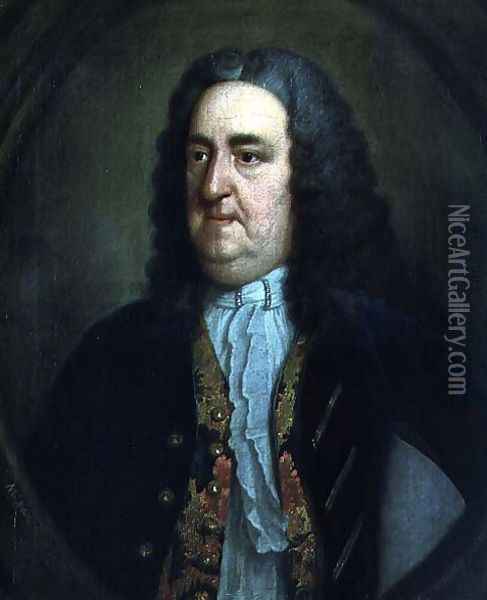 Portrait of Richard 'Beau' Nash (1674-1761) English gamester and social arbiter Oil Painting - Adrien Carpentiers