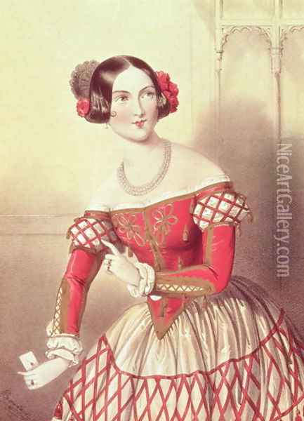 Madame Sontag as Rosina in 'The Barber of Seville', 1849 Oil Painting - John Brandard