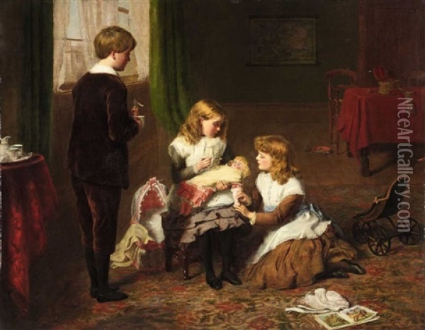 The Sick Doll Oil Painting - William Powell Frith