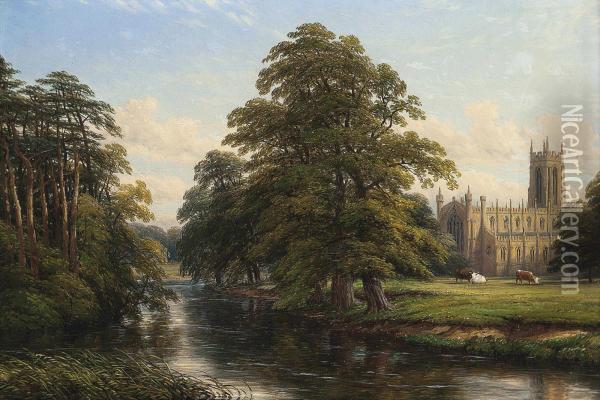 Hampton Lucy Oil Painting - Thomas Baker Of Leamington