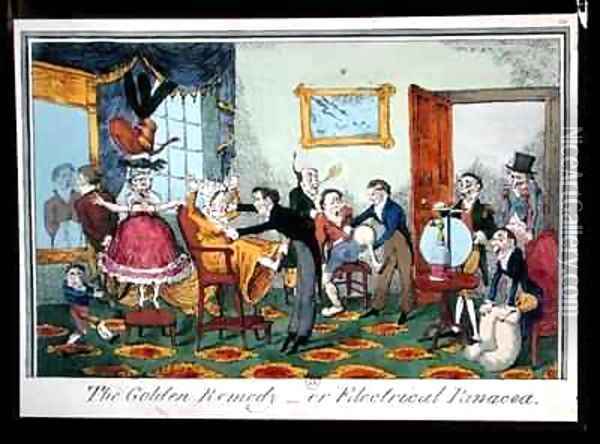 The Golden Remedy or Electrical Panacea Oil Painting - George Cruikshank I