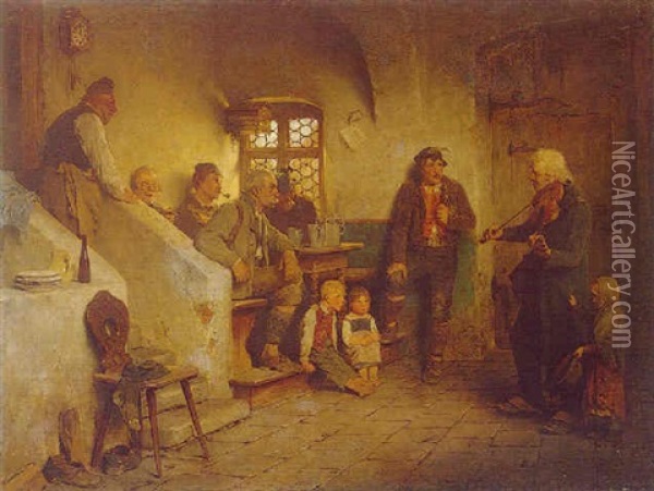 The Musician Oil Painting - Hugo Wilhelm Kauffmann