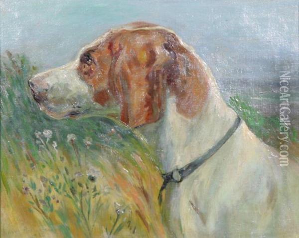 Hundportratt Oil Painting - Simon Simonson