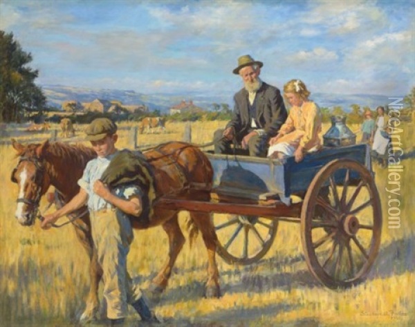 Short Cut Across The Fields Oil Painting - Stanhope Forbes