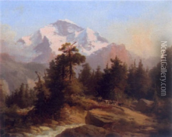 Jungfrau Von Eisenflut Gesehen Oil Painting - Hubert Sattler