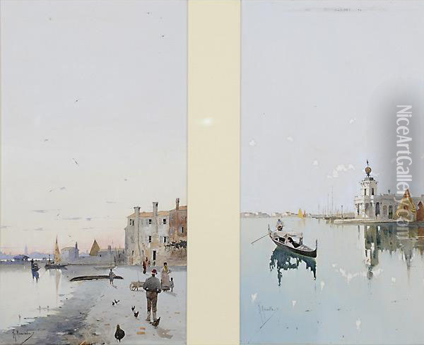 Veduta Di Venezia Oil Painting - Raffaele Mainella