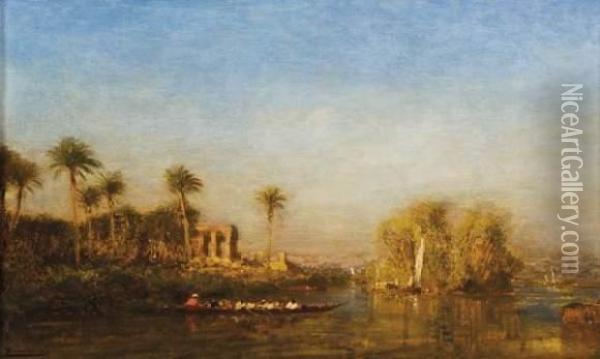 Haute Egypte. Oil Painting - Felix Ziem