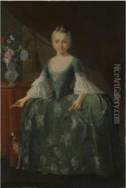 Portrait Of The Infanta Maria Luisa De Borbon Oil Painting - Giuseppe Bonito