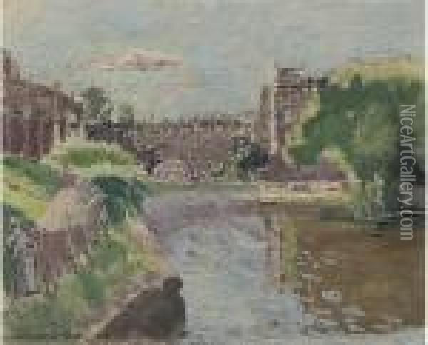 Pulteney Bridge, Bath Oil Painting - Walter Richard Sickert