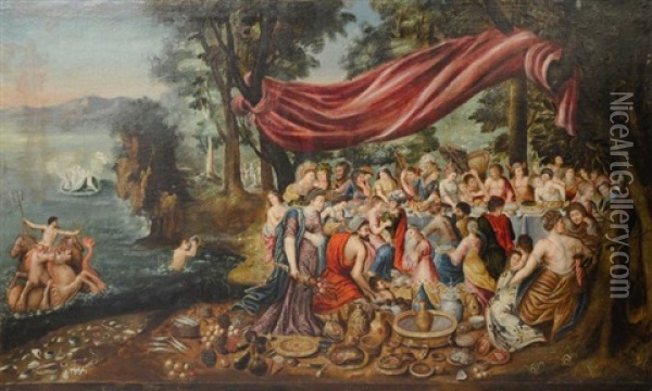 Le Festin Des Dieux Oil Painting - Hendrik van Balen the Elder