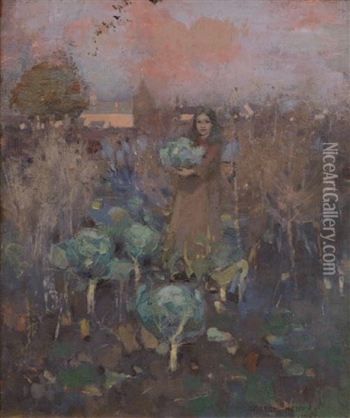The Cabbage Girl Oil Painting - George Henry