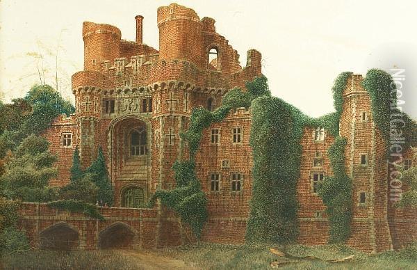 Herstmonceux Castle Oil Painting - James Lawson Stewart