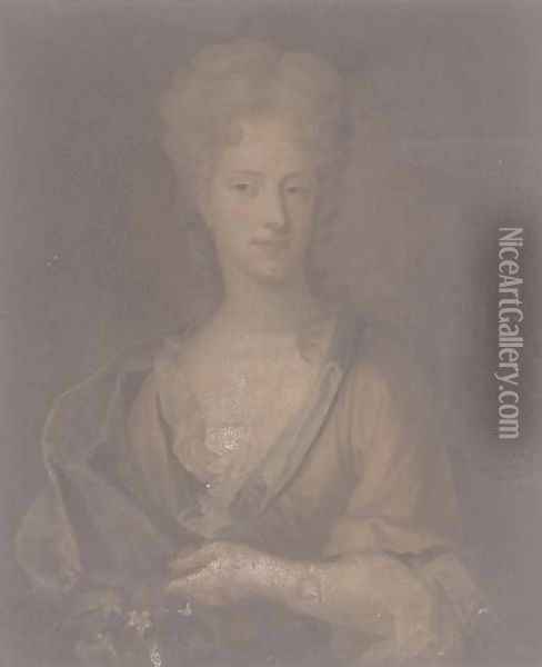Portrait of a lady, traditionally identified as Abigail Hill Oil Painting - James Fellowes