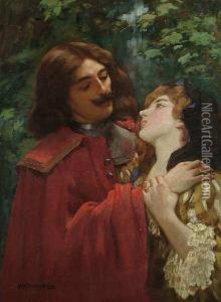 A Gallant Knight. Oil Painting - William A. Breakspeare