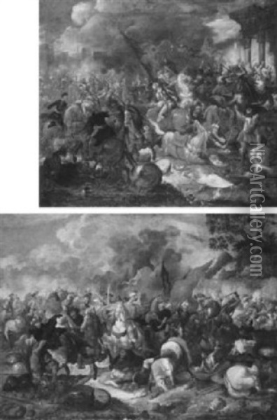 Reitergefecht Zwischen Christen Und Osmanen Oil Painting - Joris van Bredael