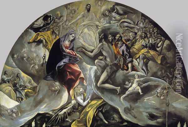 The Burial of the Count of Orgaz (detail 2) 1586-88 Oil Painting - El Greco (Domenikos Theotokopoulos)