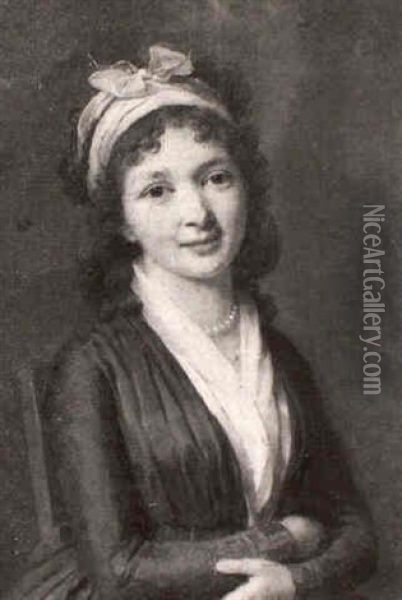Jeune Femme En Buste Assise De Trois-quarts Vers La Droite Oil Painting - Henri Nicolas Van Gorp