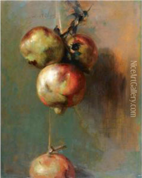 Pomegranates Oil Painting - Nikoforos Lytras