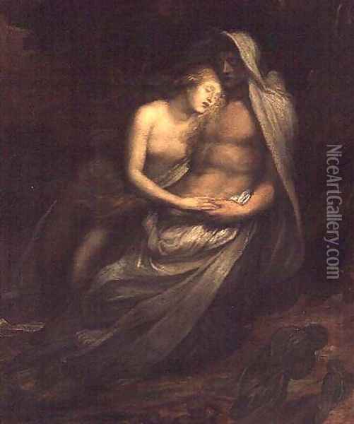 Paolo and Francesca, 1870 Oil Painting - George Frederick Watts