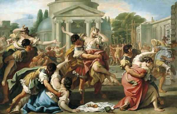 The Rape of the Sabine Women c 1700 Oil Painting - Sebastiano Ricci