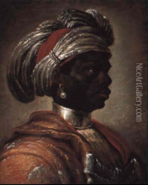 A Turbanned Moor, Bust Length Oil Painting - Aert De Gelder