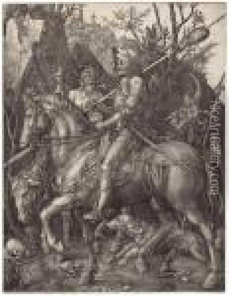 Knight, Death And Devil Oil Painting - Albrecht Durer
